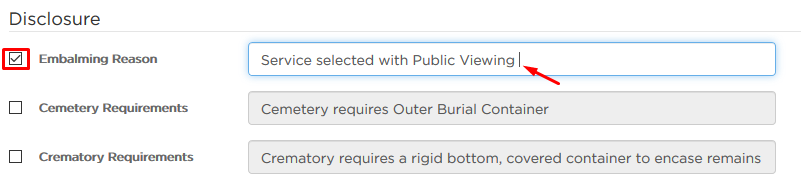 Edit disclosure fields