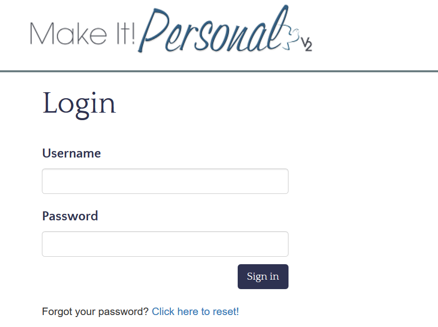 Make It! Personal login page