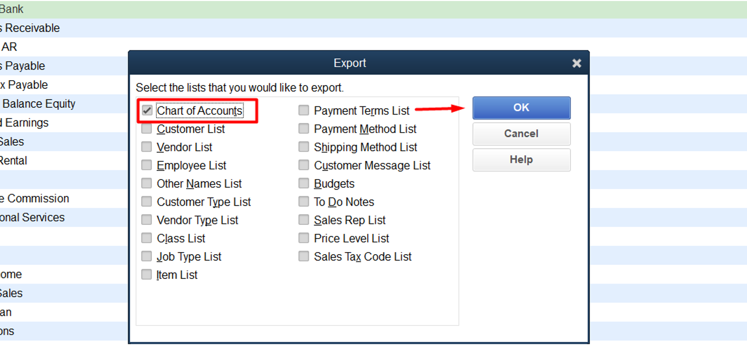 Quickbooks Online Export Chart Of Accounts