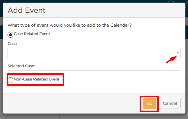 Add Event pop-up