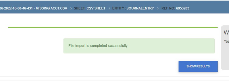 File import successful confirmation
