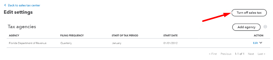 Turn off sales tax button in QuickBooks