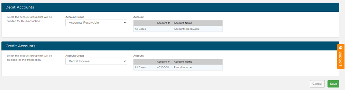 Enter in Debit and Credit Accounts.