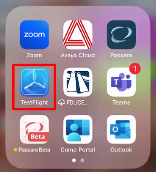 Select TestFlight app