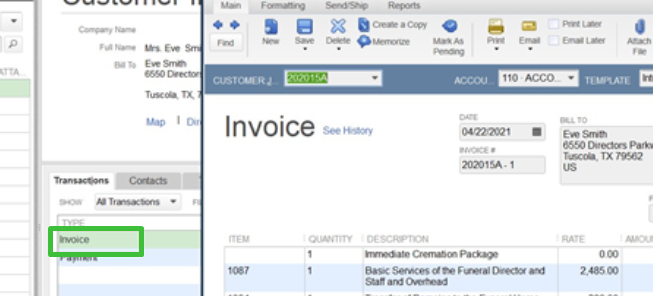 Invoice preview screenshot