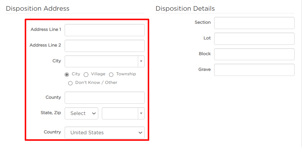 Disposition details