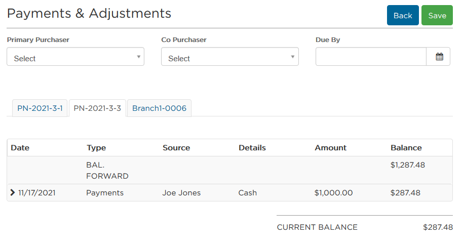 You can also reference the pre-need payments as well as add payments for the at-need contract.