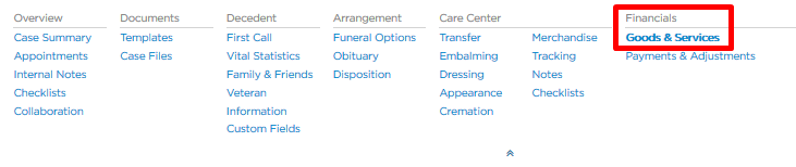 Financials. Goods and services