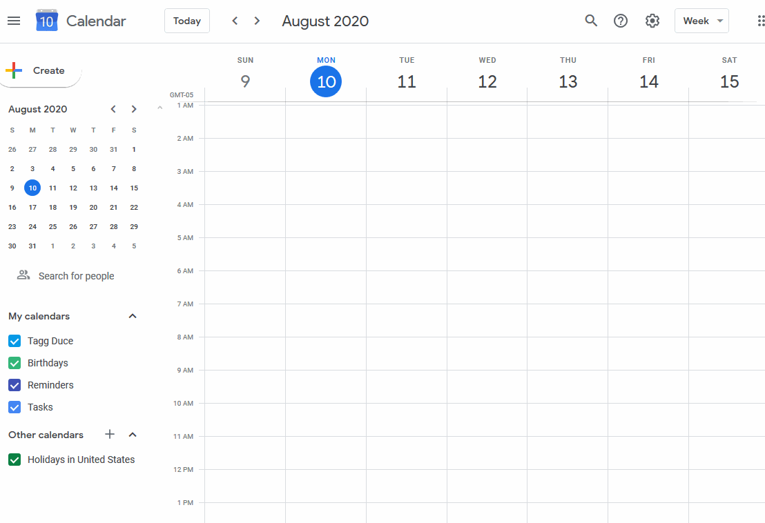 gif showing how to connect to google calendar